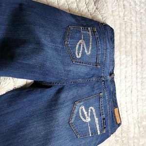 Seven7 Bootcut indigo jeans with sequin design